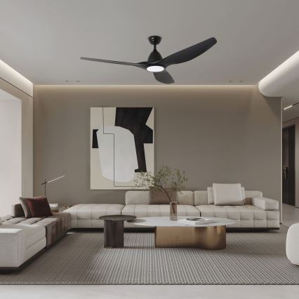 ZEVENTI - LED Dimmable ceiling fan URBINO LED/20W/230V 3000-6000K Wi-Fi Tuya black + remote control