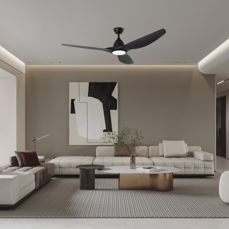 ZEVENTI - LED Dimmable ceiling fan URBINO LED/20W/230V 3000-6000K Wi-Fi Tuya black + remote control