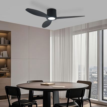 ZEVENTI - LED Dimmable Ceiling Fan VENTORA LED/24W/230V 3000/4000/6000K Wi-Fi Tuya Black + Remote Control