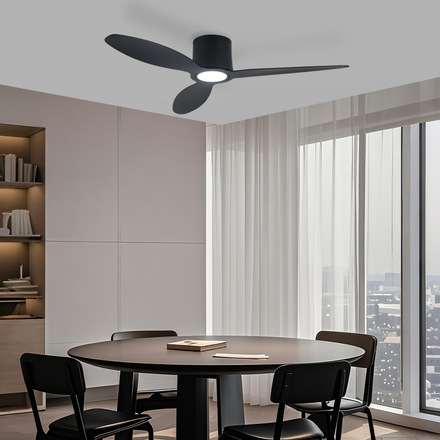 ZEVENTI - LED Dimmable Ceiling Fan VENTORA LED/24W/230V 3000/4000/6000K Wi-Fi Tuya Black + Remote Control