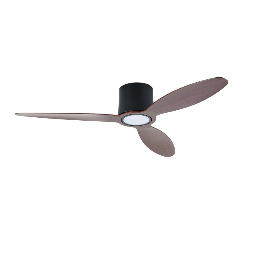 ZEVENTI - Dimmable LED Ceiling Fan VENTORA LED/24W/230V 3000/4000/6000K Tuya Wi‑Fi Black/Walnut + Remote Control