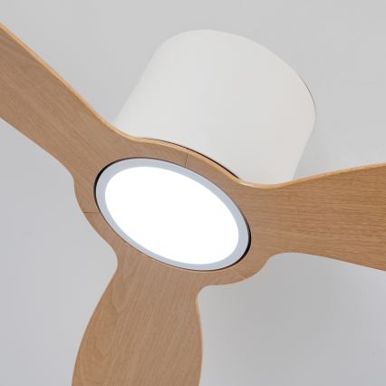 ZEVENTI - LED Dimmable Ceiling Fan VENTORA LED/24W/230V 3000/4000/6000K Wi-Fi Tuya white/oak + remote control