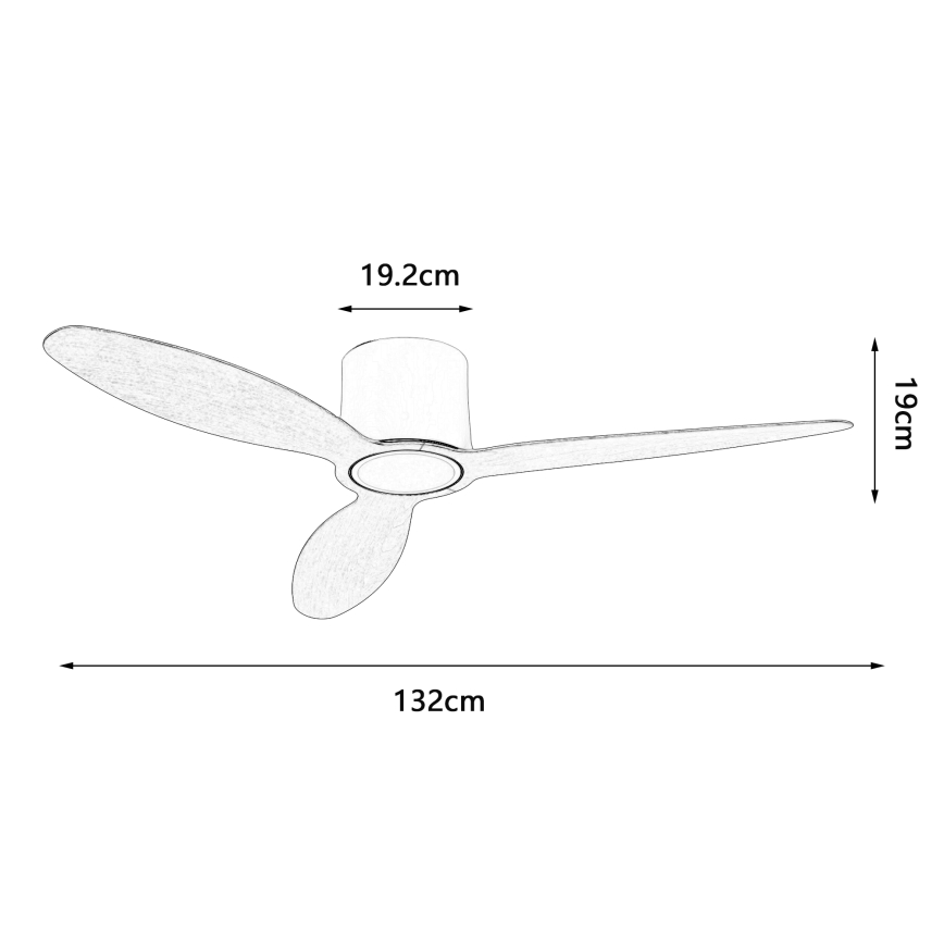 ZEVENTI - LED Dimmable Ceiling Fan VENTORA LED/24W/230V 3000/4000/6000K Wi-Fi Tuya white/oak + remote control