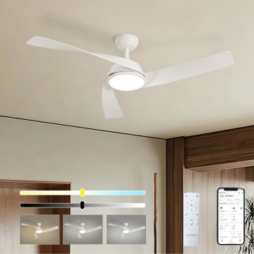 ZEVENTI - LED Dimmable Ceiling Fan AERYS LED/24W/230V 3000/4000/6000K Wi-Fi Tuya white + remote control