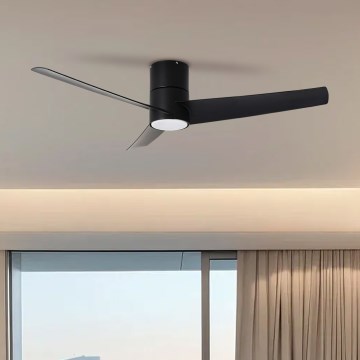 ZEVENTI - LED Dimmable ceiling fan BARROSA LED/18W/230V 3000-6000K Wi-Fi Tuya black + remote control