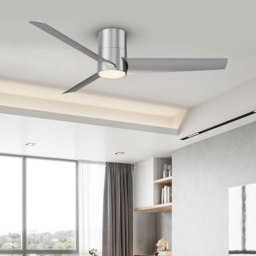 ZEVENTI - LED Dimmable ceiling fan BARROSA LED/18W/230V 3000-6000K Wi-Fi Tuya matte chrome + remote control