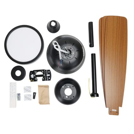 ZEVENTI - Dimmable LED Ceiling Fan ULUWATU LED/20W/230V 2700-6500K 132 cm Brown + Remote Control