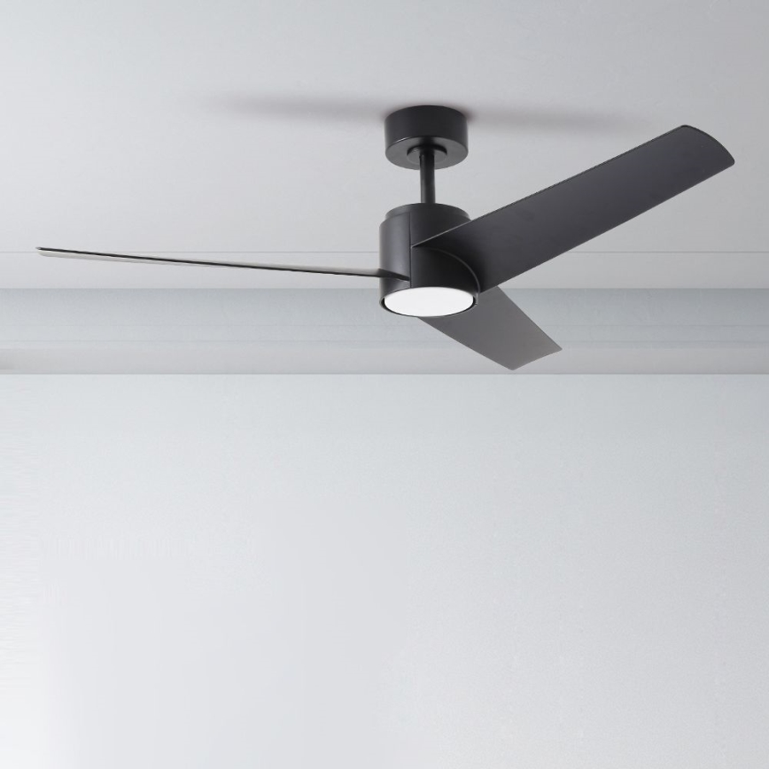 ZEVENTI - LED Dimmable ceiling fan ORVIETO LED/18W/230V 3000-6000K Wi-Fi Tuya black + remote control