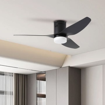 ZEVENTI - LED Dimmable ceiling fan PADUA LED/18W/230V 3000-6000K Wi-Fi Tuya black + remote control