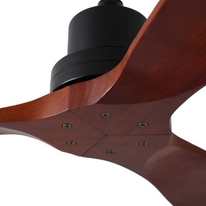 ZEVENTI - LIONI Tuya Wi‑Fi Ceiling Fan Black/Oak + Remote Control