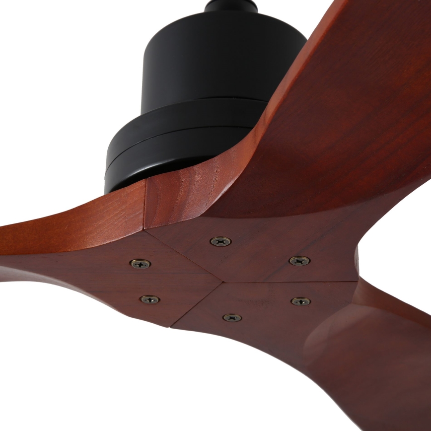 ZEVENTI - LIONI Tuya Wi‑Fi Ceiling Fan Black/Oak + Remote Control