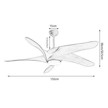 ZEVENTI - LED Ceiling Fan LUCCA LED/18W/230V 3000/4000/6000K Wi-Fi Tuya Brown + Remote Control