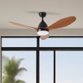 ZEVENTI - MURO LED Ceiling Fan LED/18W/230V 3000/4000/6000K Wi-Fi Tuya Black + Remote Control