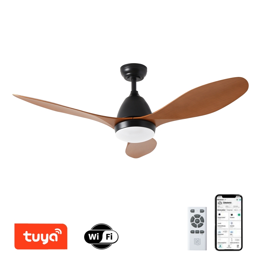 ZEVENTI - LED Ceiling Fan MURO LED/18W/230V 3000/4000/6000K Wi-Fi Tuya black + remote control