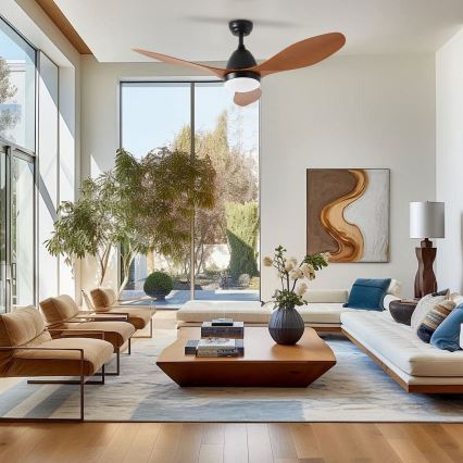 ZEVENTI - LED Ceiling Fan MURO LED/18W/230V 3000/4000/6000K Wi-Fi Tuya black + remote control