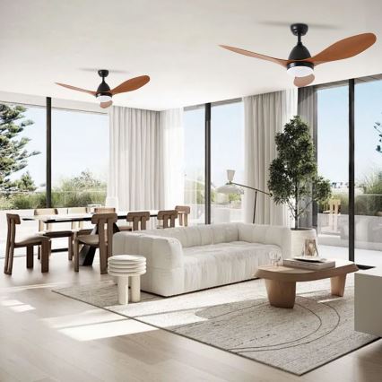 ZEVENTI - LED Ceiling Fan MURO LED/18W/230V 3000/4000/6000K Wi-Fi Tuya black + remote control