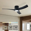 ZEVENTI - ORBITO Dimmable LED Ceiling Fan LED/24W/230V 3000/4000/6000K Wi-Fi Tuya Black + Remote Control