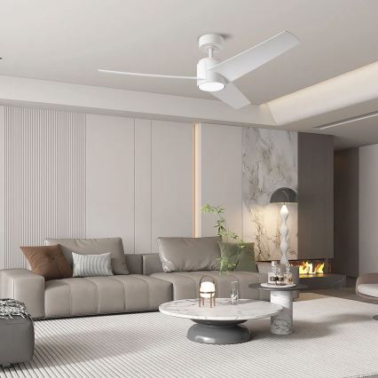 ZEVENTI - ORVIETO LED Ceiling Fan, 18W/230V, Tunable White 3000/4000/6000K, Tuya Wi‑Fi, White + Remote Control