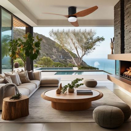 ZEVENTI - LED Ceiling Fan PADUA LED/18W/230V 3000/4000/6000K Tuya Wi-Fi black/brown + remote control