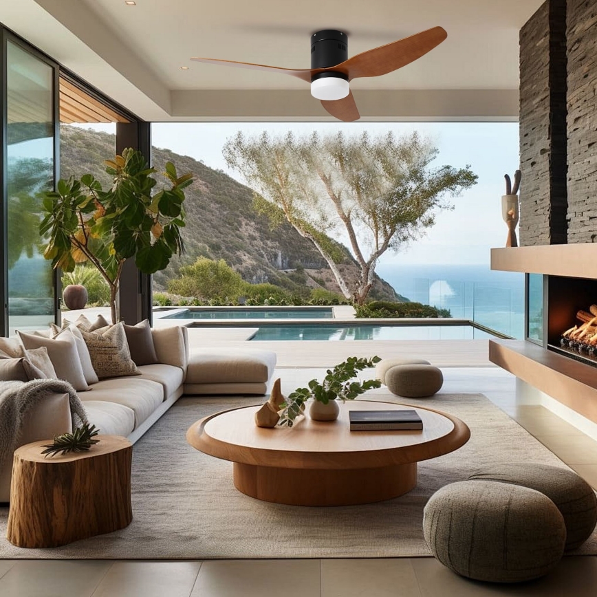 ZEVENTI - LED Ceiling Fan PADUA LED/18W/230V 3000/4000/6000K Tuya Wi-Fi black/brown + remote control