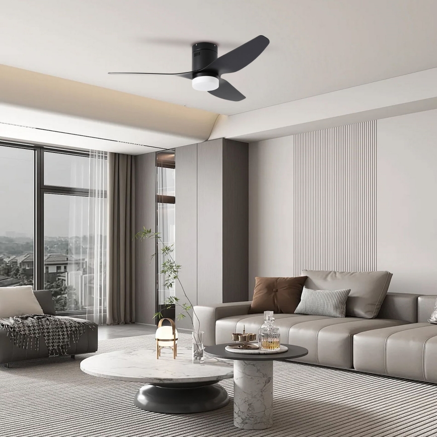 ZEVENTI - LED Ceiling Fan PADUA LED/18W/230V 3000/4000/6000K Tuya Wi-Fi black + remote control