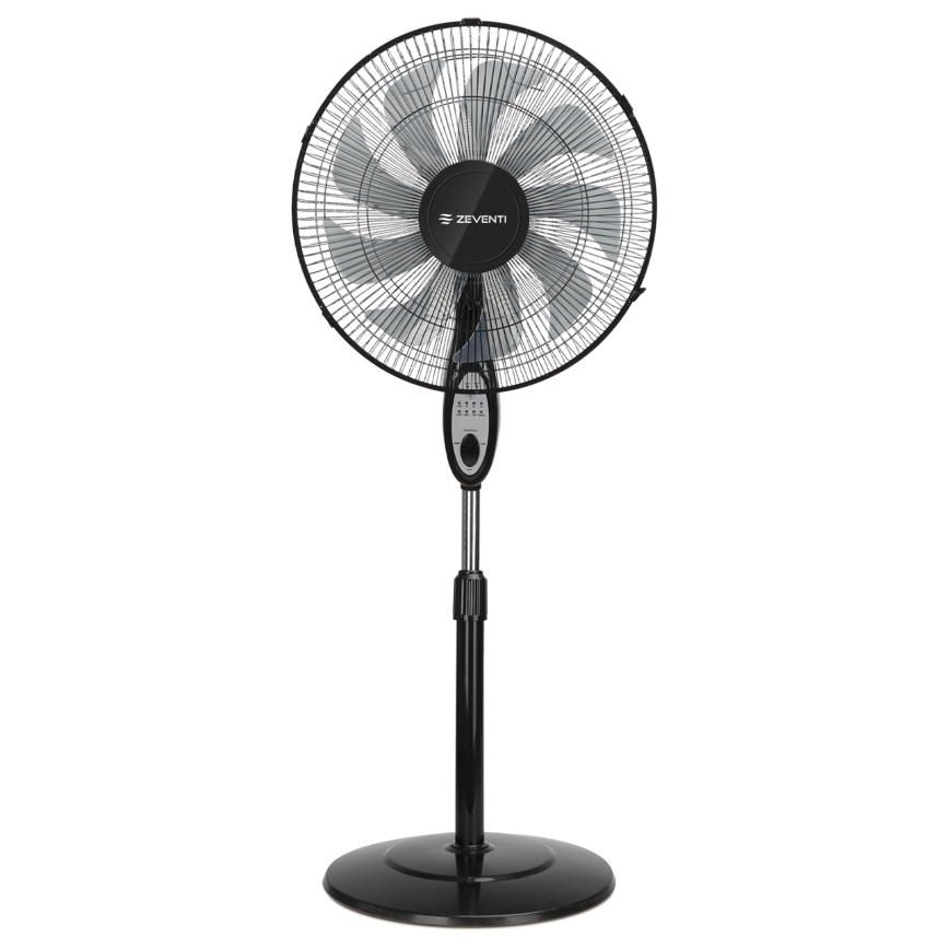 ZEVENTI - FLOW Pedestal Fan 55W/230V 130 cm Black + Remote Control