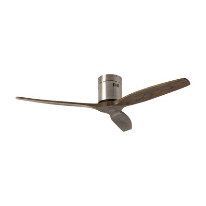 ZEVENTI - SPELLO Tuya Wi-Fi Ceiling Fan, Matte Chrome/Oak + Remote Control