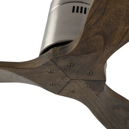 ZEVENTI - SPELLO Tuya Wi-Fi Ceiling Fan, Matte Chrome/Oak + Remote Control