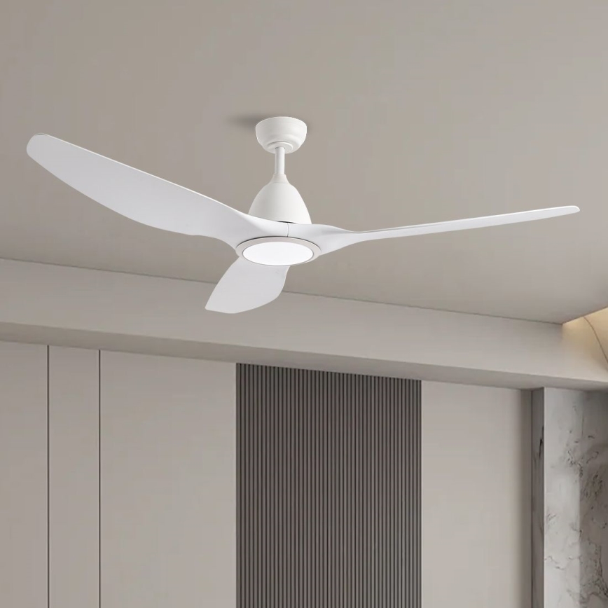 ZEVENTI - URBINO LED Ceiling Fan, 20W, 230V, 3000/4000/6000K, Wi-Fi Tuya, White + Remote Control