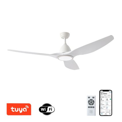 ZEVENTI - URBINO LED Ceiling Fan, 20W, 230V, 3000/4000/6000K, Wi-Fi Tuya, White + Remote Control