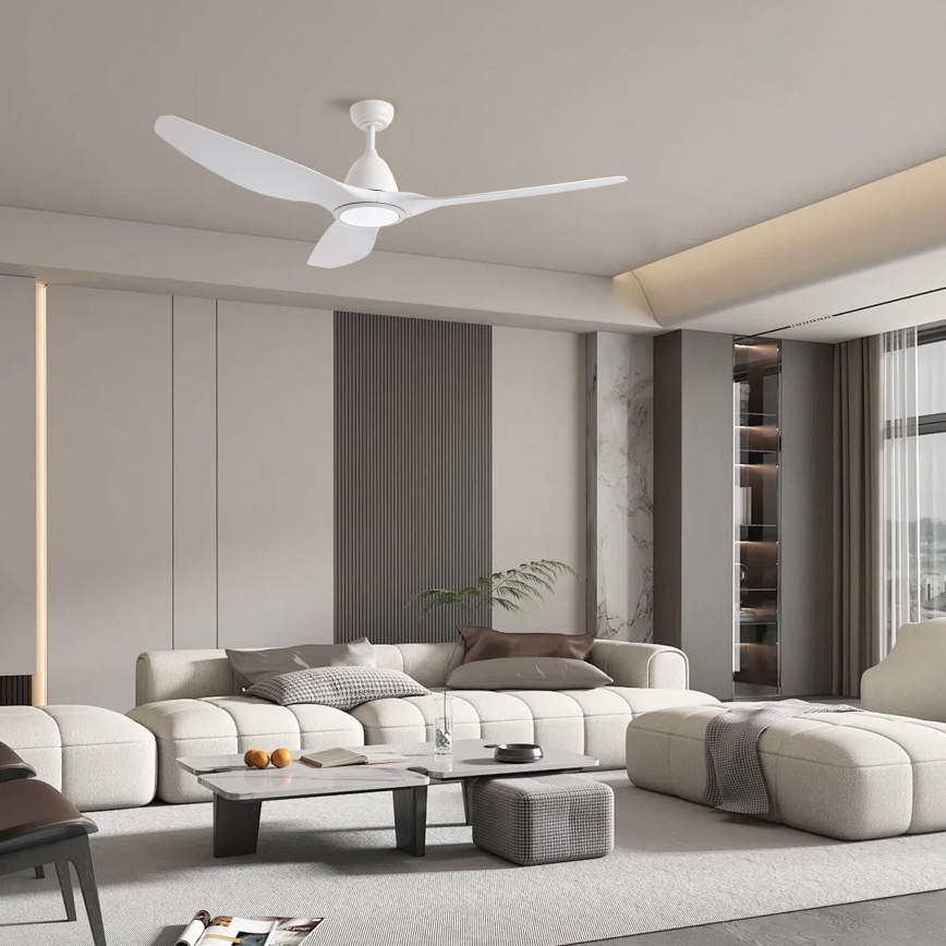 ZEVENTI - URBINO LED Ceiling Fan, 20W, 230V, 3000/4000/6000K, Wi-Fi Tuya, White + Remote Control