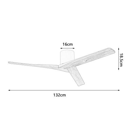 ZEVENTI - VELLON Ceiling Fan Wi-Fi Tuya White/Paulownia + Remote Control