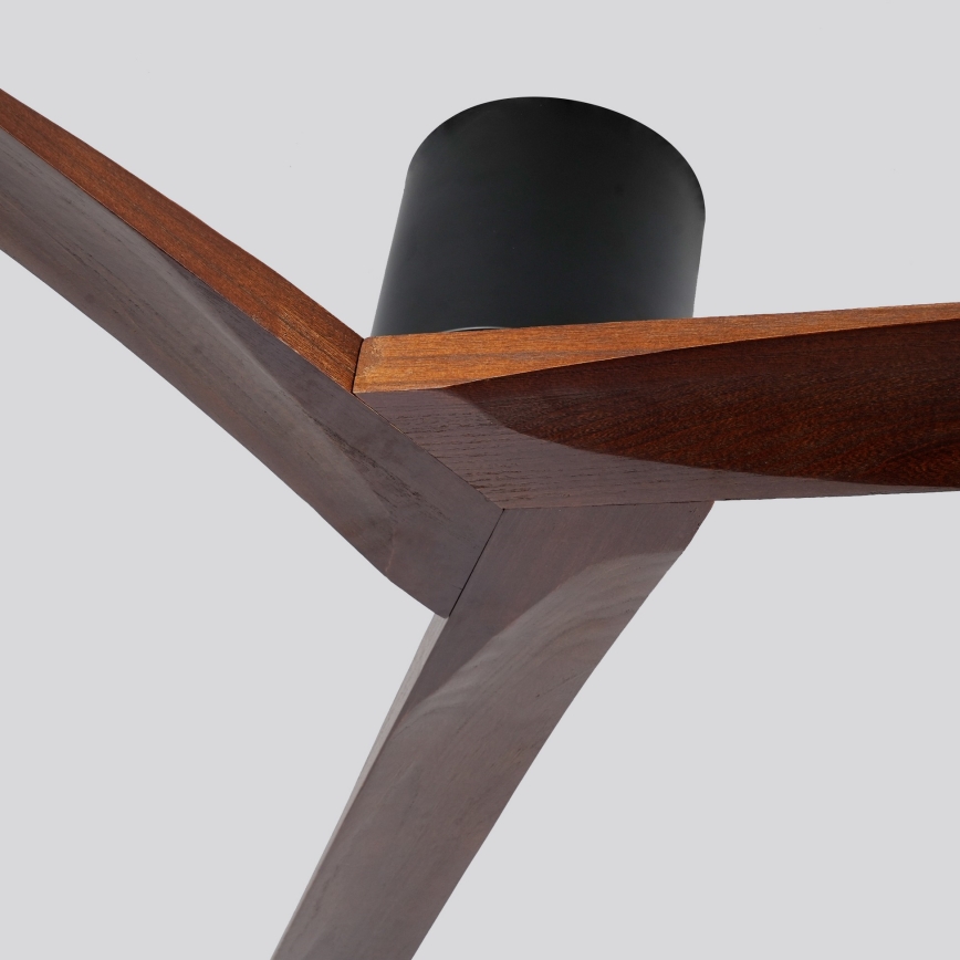 ZEVENTI - VELLON Ceiling Fan with Tuya Wi‑Fi, Black/Walnut + Remote Control