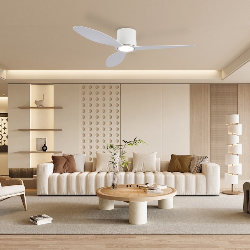 ZEVENTI - VENTORA LED Dimmable Ceiling Fan LED/24W/230V 3000/4000/6000K Wi‑Fi Tuya White + Remote Control