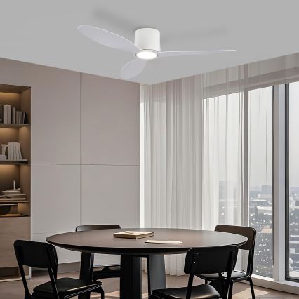 ZEVENTI - VENTORA LED Dimmable Ceiling Fan LED/24W/230V 3000/4000/6000K Wi‑Fi Tuya White + Remote Control