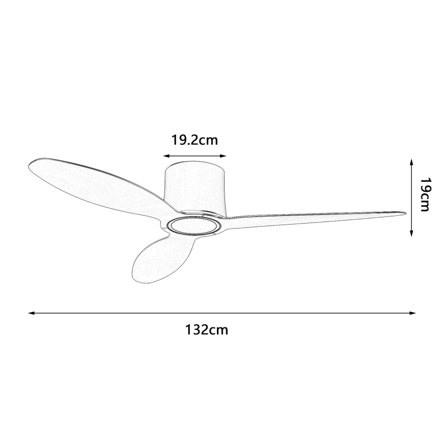 ZEVENTI - VENTORA LED Dimmable Ceiling Fan LED/24W/230V 3000/4000/6000K Tuya Wi-Fi, Black + Remote Control