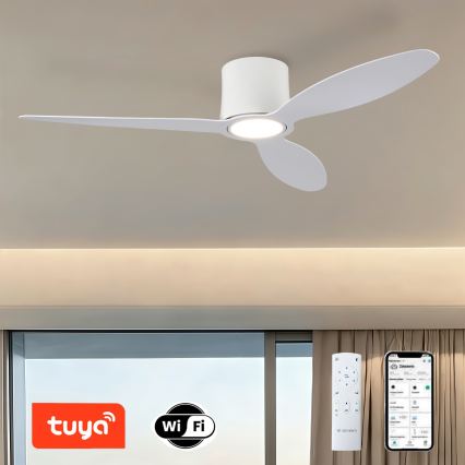 ZEVENTI - LED Dimmable Ceiling Fan VENTORA LED/24W/230V 3000/4000/6000K Wi-Fi Tuya White + Remote Control