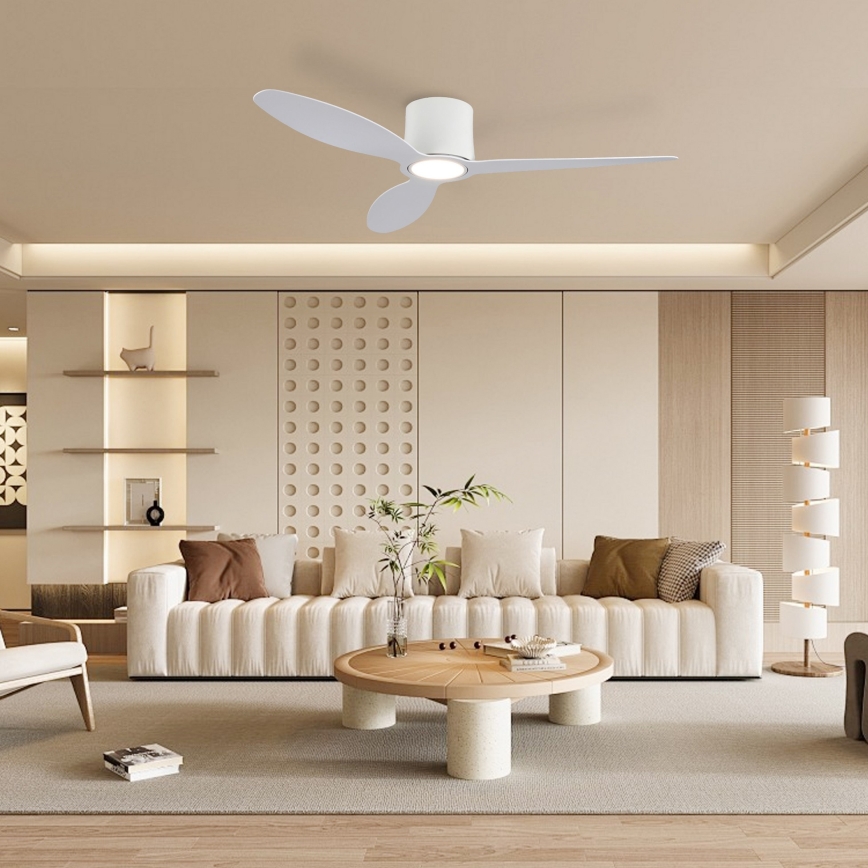 ZEVENTI - LED Dimmable Ceiling Fan VENTORA LED/24W/230V 3000/4000/6000K Wi-Fi Tuya White + Remote Control