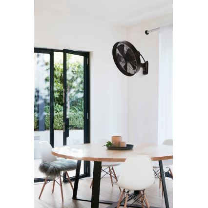 ZEVENTI - Wall fan FREEZE 50W/230V d. 40 cm black/brown + remote control