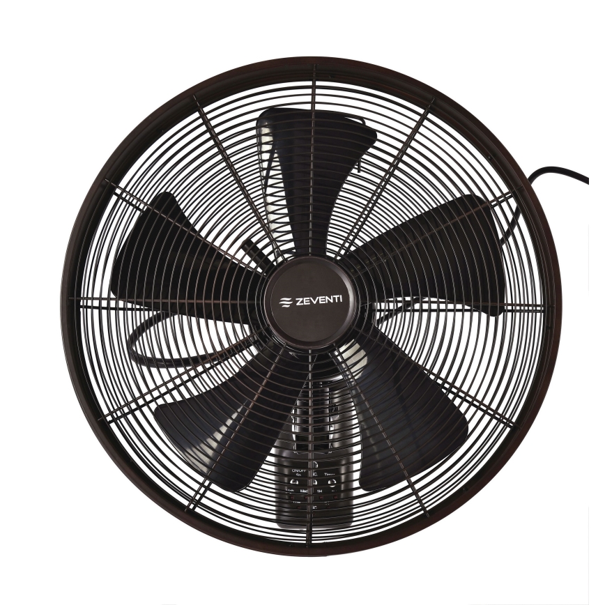 ZEVENTI - Wall fan FREEZE 50W/230V d. 40 cm black/brown + remote control