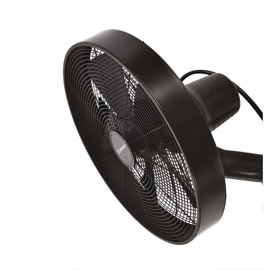 ZEVENTI - Wall fan FREEZE 50W/230V d. 40 cm black/brown + remote control