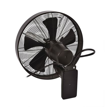 ZEVENTI - Wall fan FREEZE 50W/230V d. 40 cm black/brown + remote control