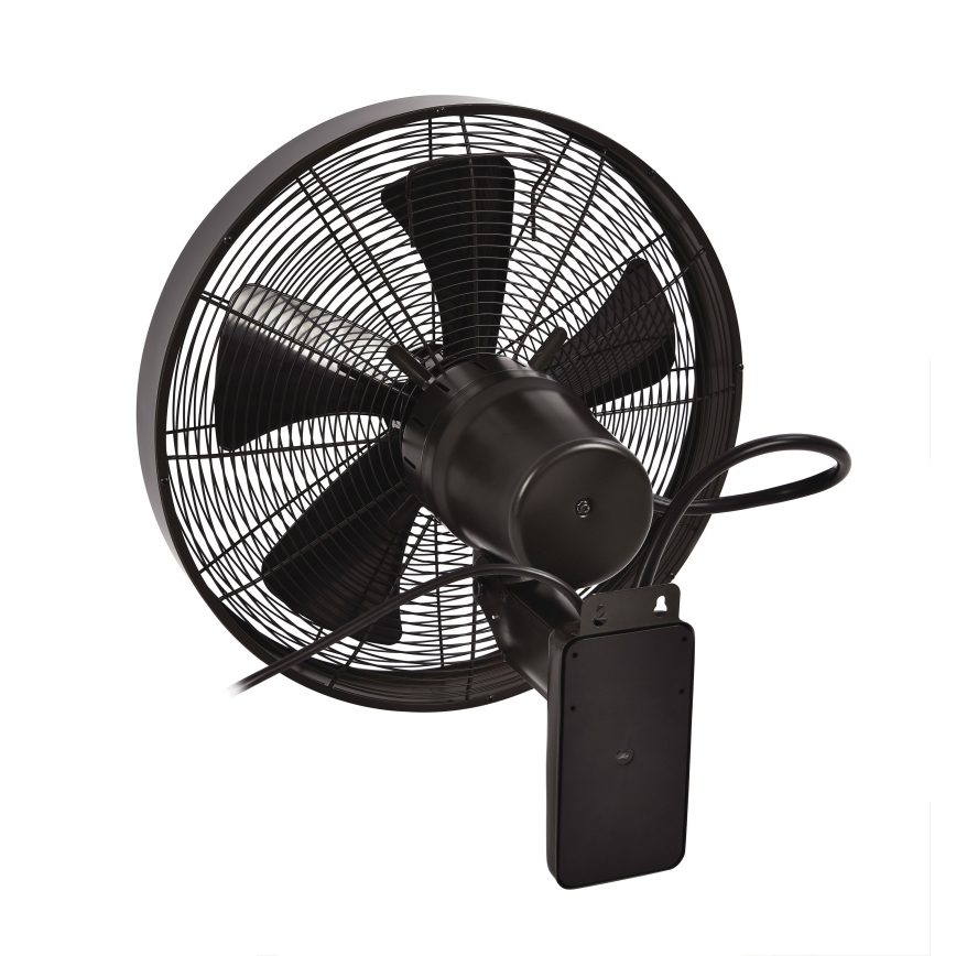 ZEVENTI - Wall fan FREEZE 50W/230V d. 40 cm black/brown + remote control