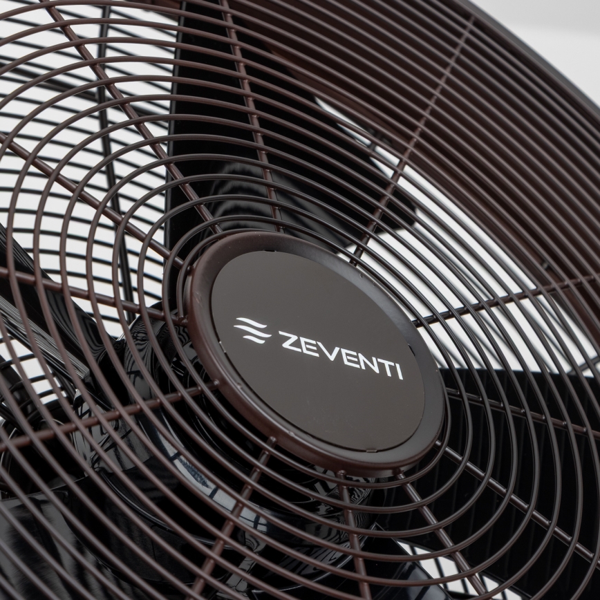 ZEVENTI - Wall fan FREEZE 50W/230V d. 40 cm black/brown + remote control