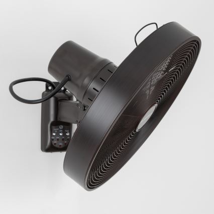 ZEVENTI - Wall fan FREEZE 50W/230V d. 40 cm black/brown + remote control