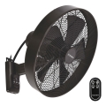 ZEVENTI - Wall fan FREEZE 50W/230V d. 40 cm black/brown + remote control