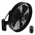 ZEVENTI - Wall fan FREEZE 50W/230V d. 40 cm black + remote control