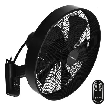 ZEVENTI - Wall fan FREEZE 50W/230V d. 40 cm black + remote control