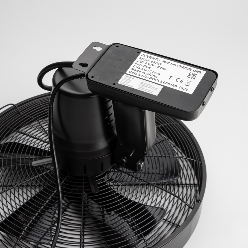 ZEVENTI - Wall fan FREEZE 50W/230V d. 40 cm black + remote control