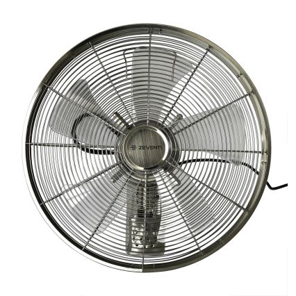 ZEVENTI - Wall fan FREEZE 50W/230V d. 40 cm matte chrome + remote control